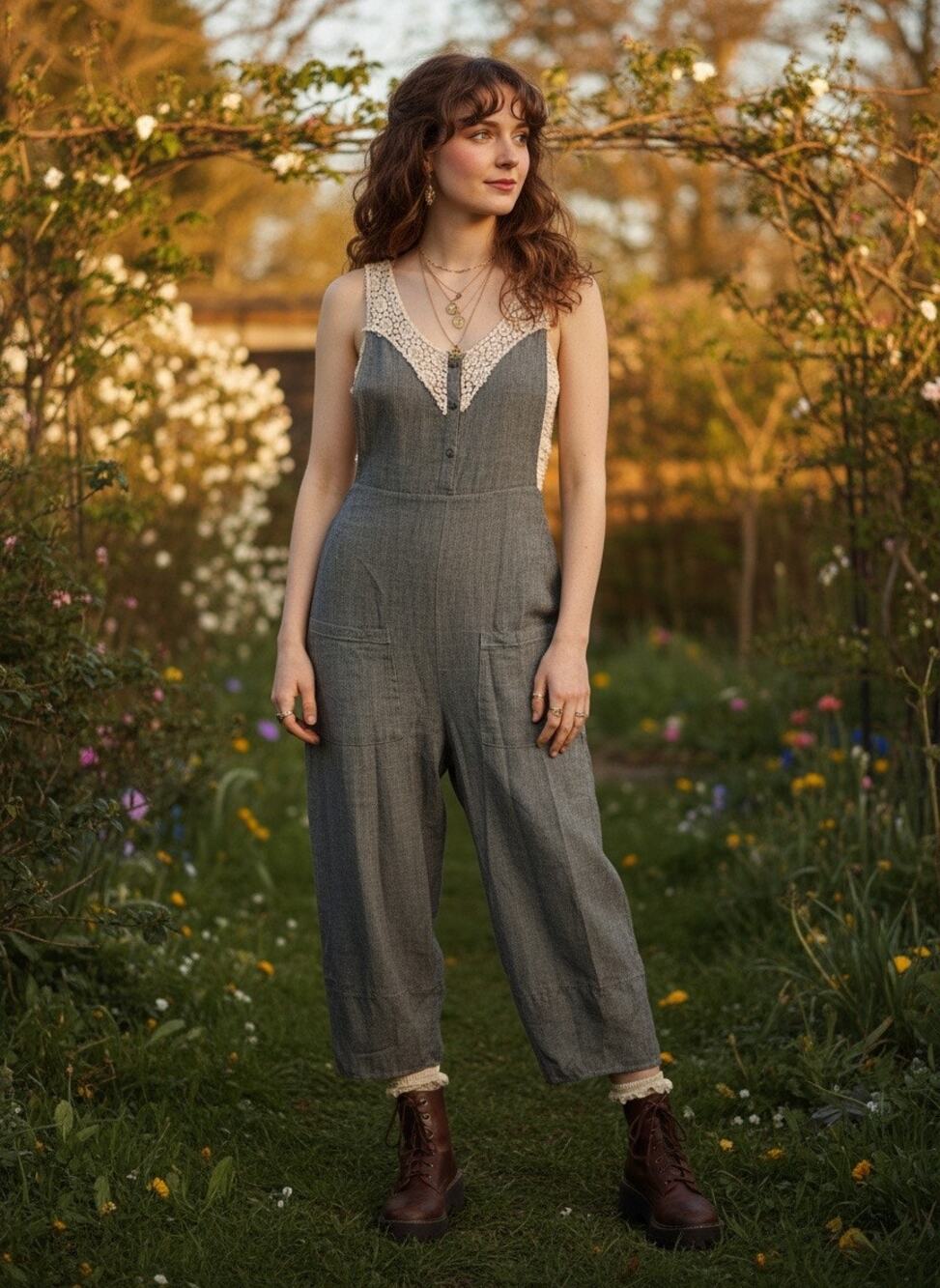 Citron Bleu Lace Detail Jumpsuit